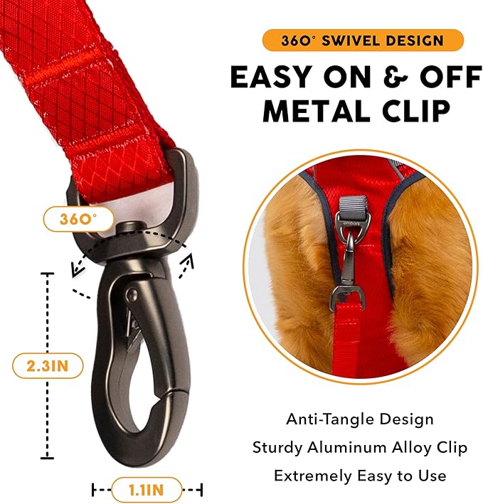 Embark Adventure Dog Leash – Strong & Sturdy for Small, Medium & Large Dogs (Red, 5 Ft)