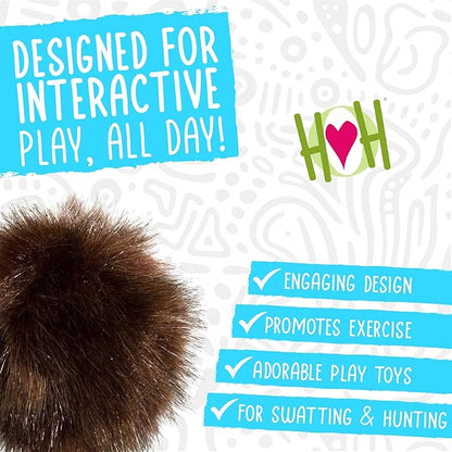 HuggleKats Cat Toys - Kitten Toys for Bored Indoor Cats, Perfect for Moving, Exercise, Biting & Chewing - Fur Ballies (3 Pack)