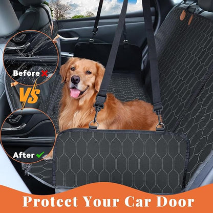 Dog Car Seat Cover, Back Seat Pet Cover for Dogs Waterproof Nonslip Dog Car Hammock 5-in-1 Seat Protector for Dogs Durable Soft Seat Covers for Cars,SUV&Trucks