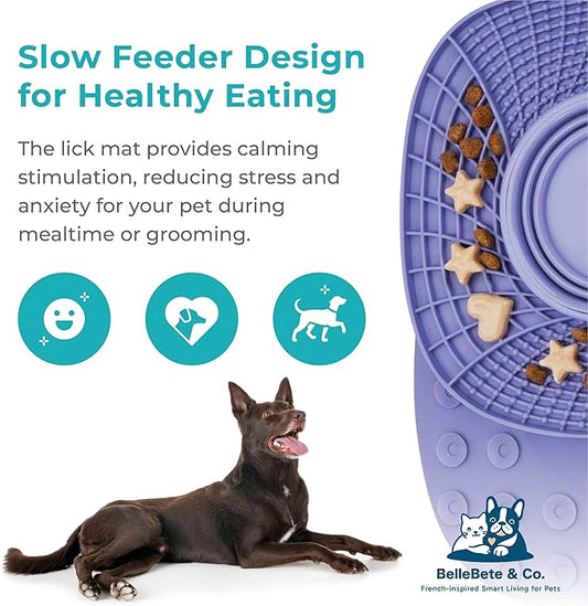 BelleBête & Co. 3-in-1 Pet Slow Feeder Bowl Lick Mat with Collapsible Bowl for Dog & Cat – Food-Grade Material & Non-Slip Base for Kibble, Dry and Wet Food, Digestive Health & Reduce Anxiety | Green