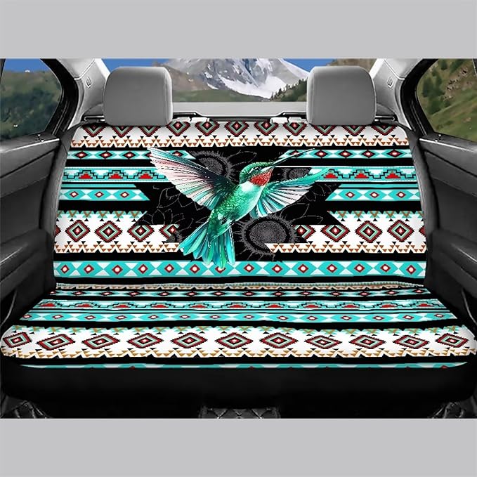 AFPANQZ Hummingbird Stripes Car Rear Seat Cover Non-Slip Stretch Universal Fit, Baby Dog Pets Work Back Seat Cover for Car Truck Van SUV Back Seats Cushion Protective
