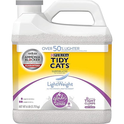 Purina Tidy Cats Light Weight, Low Dust, Clumping Cat Litter, LightWeight Glade Clean Blossoms Multi Cat Litter - 6 lb. Jug