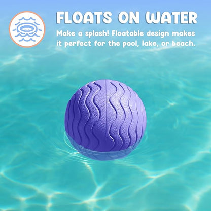 Foam Fetch Ball for Dogs – Durable EVA Foam Dog Ball, Interactive Chew Toy for Dogs, Lightweight Floating Ball for Water, Pool & Outdoor Fetch Games (Purple, Medium)