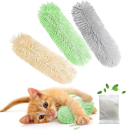 Rishoesu 3 Pcs Interactive Cat Toys Cat Pillows, Soft and Durable Crinkle Sound Catnip Toys, for Indoor Cats Funny Kitten Toys Exercise