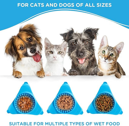 Aquapaw Dog Licking Mat - Suction Slow Feeder & Feeding Mat - Bath Toy Dispenser for Dog Bath Toys & Grooming Treats - Grooming Lick Pad for Peanut Butter Treat & Shower Snack Holder - Blue