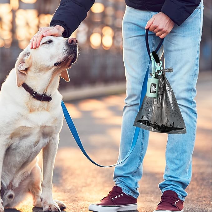 Retractable Dog Waste Bag Dispenser and Bag Holder Kit, Dog Poop Bag Dispenser, Retractable Waste Bag Dispenser, Lightweight Poop Bag Holder, Stretchy Strap Fits Any Dog Leash (Pink)