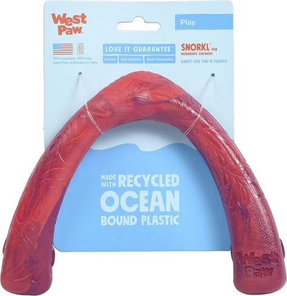 WEST PAW Seaflex Snorkl Dog Tug Chew Toy for Moderate Chewers, Made in USA, 8.25" Large, Hibiscus