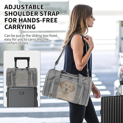 Carriers Soft-Sided Large Pet Carrier for Cats Dogs Small Animals Up to 35Lbs,Top Load Carrier,Ventilated Design,Portable Cat Carrier Airline Approved(X-Large, Grey)