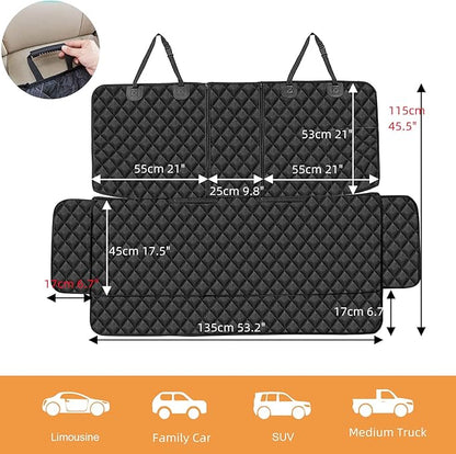ANOSOSPECIAL Dog Car Seat Cover for Back Seat Cover for Kids Car Seat Protector for Dogs Nonslip Water Proof Universal Fit Dog Car Seat Cover for ISOFIX Truck SUV(Large,Black)