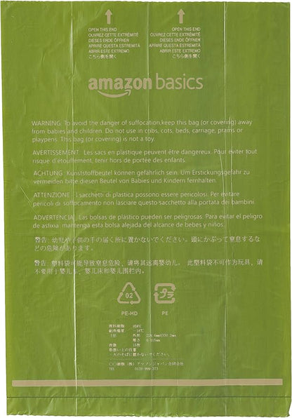 Amazon Basics Premium Leak Proof Dog Poop Bags with Dispenser and Leash Clip, Brazilian Mango Scented, 13" x 9", 270 Count (18 Rolls of 15), Easy-Tear