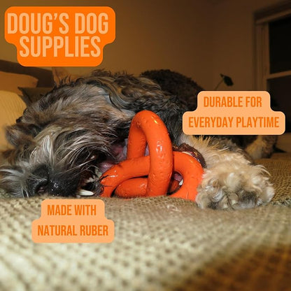 Doug's Dog Supplies Chain Link Tug Toy, Tug Toys for Dogs, Rubber Chain Toy for Tug of War (Orange)