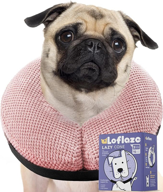 Soft Inflatable Dog Cone Collar for Large Medium Small Dogs Cats After Surgery - Dog Neck Donut, E Collar, Elizabethan Collar Alternatives for Dogs Recovery