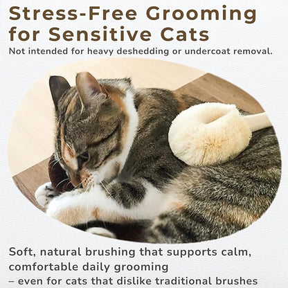 Gentle Cat Brush for Indoor Cats – Soft Daily Grooming & Massage Brush for Sensitive Cats & Kittens, Removes Loose Surface Fur (Not a Deshedding Tool), Natural Sisal, Made in Japan (Type-A)
