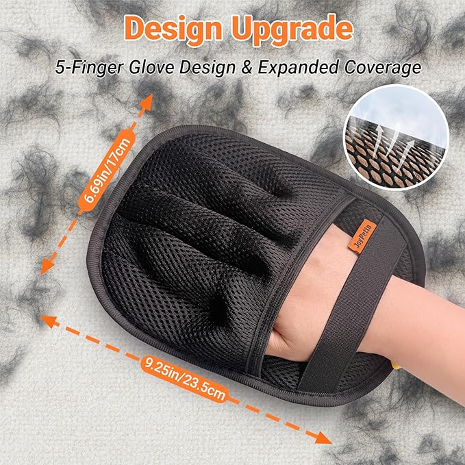 Premium Magic Brush Pet Hair Removal Gloves (3pcs) - Reusable & Washable 5-Finger Design for Furniture, Car Seats, Carpet, Laundry - for Surfaces, Not Pet Grooming