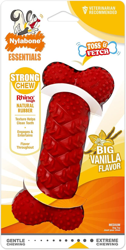 Nylabone dogs 491551 Fun N Fit Rubber Braided Bone, Medium, 1Piece