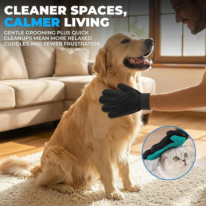 Pet Hair Removal Glove for Dogs & Cats – Dog Grooming Gloves for Shedding, Pet Hair Remover Glove – Pet Grooming Gloves, Cat Grooming Gloves & Cat Brush Glove – Dog Bath and Washing Gloves