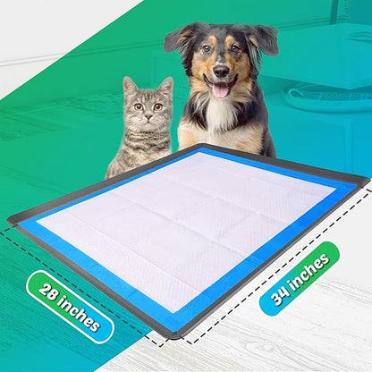 TidyFriend Dog Pee Pad Holder Tray Fits for 28” x 34” Wee Wee Pee Pads - Stable Grip, Raised Edges, Quick-Wipe Silicone Surface Dog Potty Tray Holder for Indoor Flooring Protection (Grey)