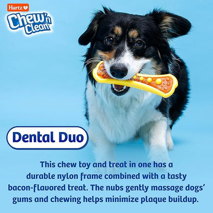 Hartz Chew 'n Clean Dental Duo Bacon Flavored Dental Dog Treat & Chew, Extra Large