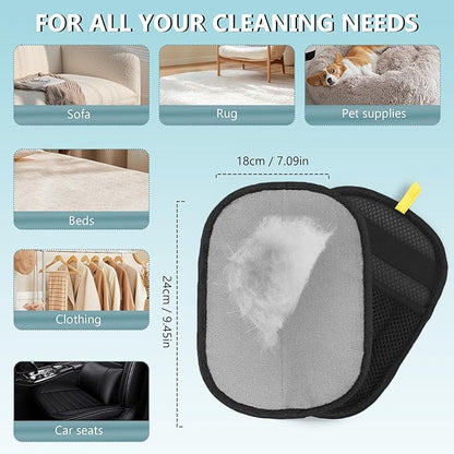 Pet Hair Glove for Cats & Dogs,Newly Upgraded Five-Finger Electrostatic Reusable Magic Brush,Pet Hair Remover Glove for Laundry for Pet Hair Remover Tool on Carpet,Clothing,Couch,Car Seat