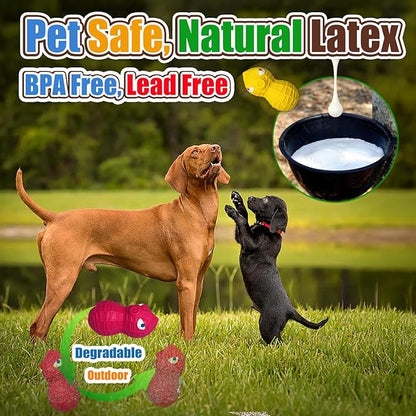 Latex Squeaky Dog Toys for Large Dogs – Natural Latex Dog Squeaky Balls for Dogs Big, Soft Rubber Dog Squeak Toys with Squeaker, Interactive Fun for Indoor & Outdoor Play