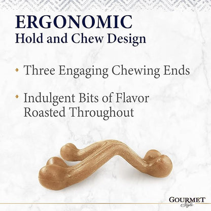 Nylabone Gourmet Style Wishbone Strong Chew Toy for Dogs, Chicken Flavor, Small - Up to 25 lbs, 1 Count