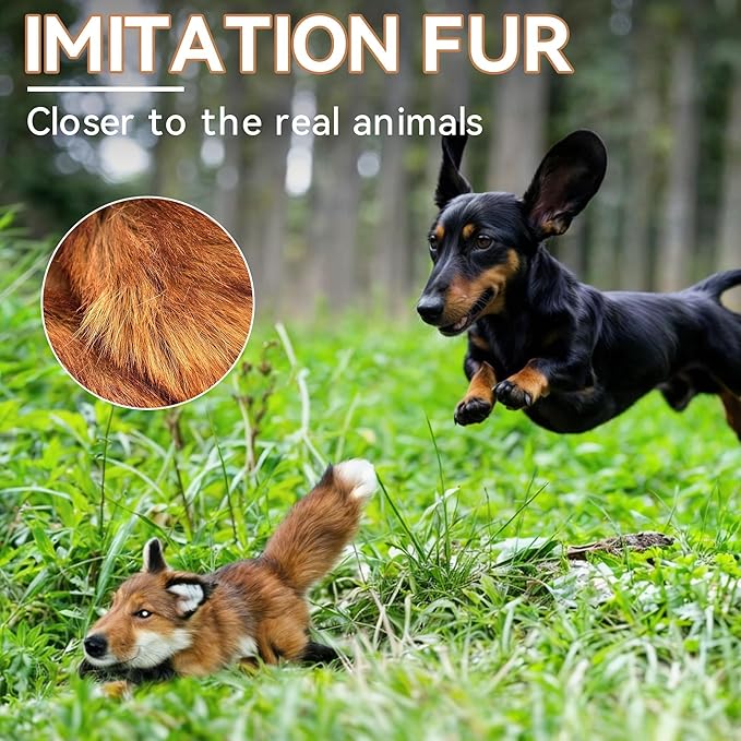 ALL FOR PAWS Squeaky Doy Toy, Fox Dog Toy for Small Medium Large Breed, Puppy Fetch Toy with Squeaker, Plush Chew Dog Toy, 10.2 x 7.9 x 4.7 inches - Classic S
