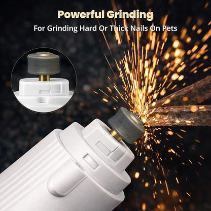 2-in-1 Dog Nail Clippers & Cat Nail Clipper with 2 LED Lights, USB Rechargeable with Safety Guard, Low Noise Grooming Tool for Small, Medium, and Large Dog & Cat Nail Trimmer(White)