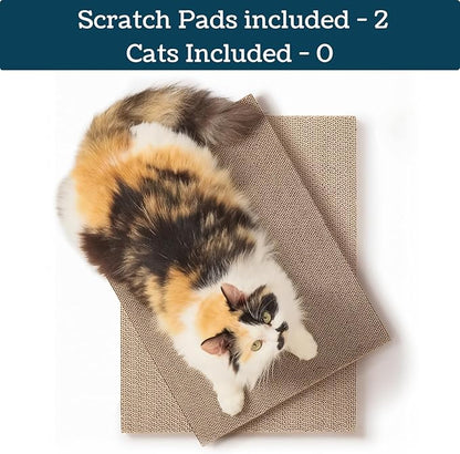 Cat Scratch Pads Refill Pack, 17”x12.5” Double-Sided Cardboard Scratching Boards for the 5609Pets Cat Scratcher Box (2 Pack)