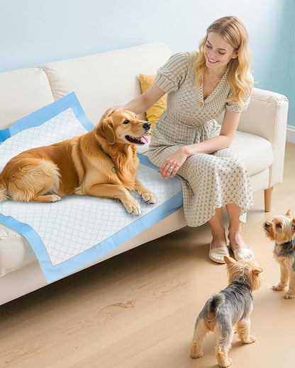 Puppy Pads - 100 Packs, 34"×28" Ultra-Large Puppy Pads, Tear-ResistantPee Pads for Dogs, 6-Layer Ultra-Absorbent & Quick-Dry Black Training Pads