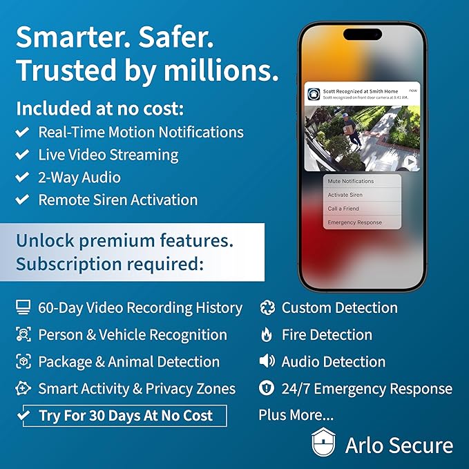 Arlo Essential Security Camera HD | Indoor Only | 2nd Gen | Pet Camera & Baby Monitor | Wired, Automated Privacy Shield, 2-Way Audio, Night Vision, Live Stream, Motion Alerts,Notifications|White 1 Cam