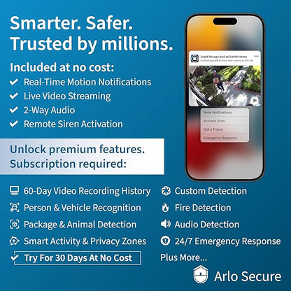 Arlo Essential Security Camera HD | Indoor Only | 2nd Gen | Pet Camera & Baby Monitor | Wired, Automated Privacy Shield, 2-Way Audio, Night Vision, Live Stream, Motion Alerts,Notifications|White 1 Cam