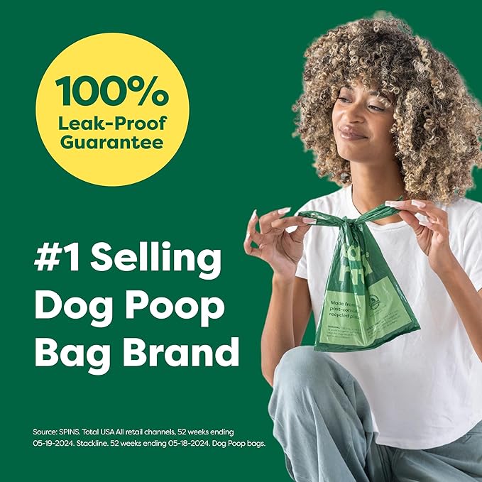 Earth Rated Dog Poop Bags with Handles Value Pack, Easy Tie and Guaranteed Leakproof, Unscented, 600 Handle Bags