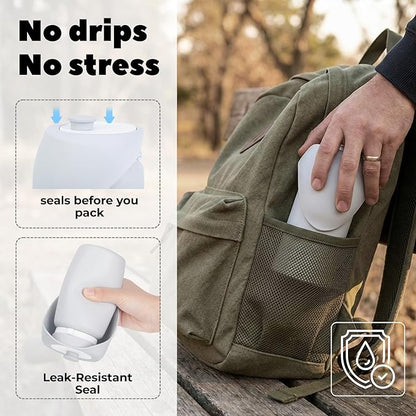 BICYSTAR Collapsible Water Bottle for Dogs, Foldable Leak-Resistant w/Drain-Back, Pet Travel Bowl, 19oz for Walks, Hiking & Road Trips