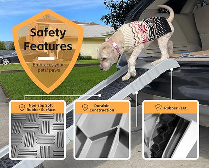 PawStep 50893 Pet Ramp with Soft Traction – Lightweight Portable Dog & Cat Ramp for Beds, Couches, Cars & SUVs, Non-Slip Surface for Senior & Small Pets