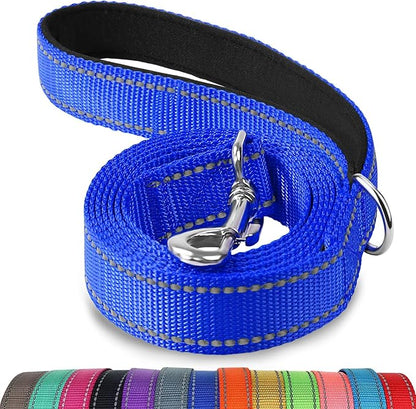 Joytale Dog Leash, 4 FT Double-Sided Reflective, Padded Handle Nylon Heavy Duty Leashes for Medium & Large Dogs Walking, Navy Blue