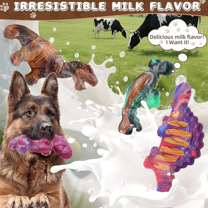 Magicorange 4 Pack Dog Chew Toys for Aggressive Chewers, Nylon Durable Dog Toys, Milk Flavored Tough Chew Toys
