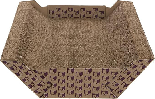 SmartyKat Super Scratcher Chaise Corrugate Cat Scratcher and Lounge, Cradling Chaise Shape for Scratching & Comfort