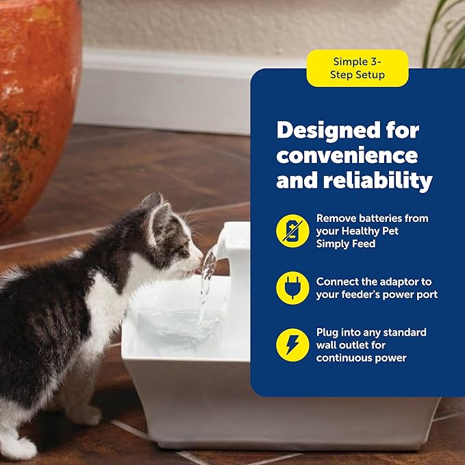 PetSafe Healthy Pet Simply Feed Power Adaptor - Durable OEM Food Dispenser Adaptor - Travel-Friendly Spare Charger with Versatile Voltage Compatibility - Additional Power Source Minimizes Downtime