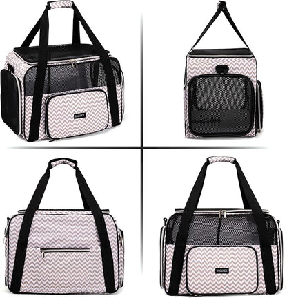 BAGLHER Pet Travel Carrier, Cat Carriers Dog Carrier for Small Medium Cats Dogs Puppies, Airline Approved Small Dog Carrier Soft Sided, Collapsible Puppy Carrier