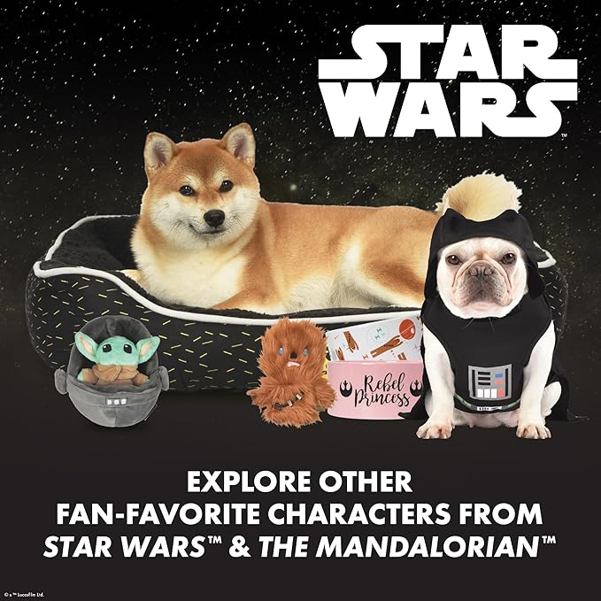 STAR WARS for Pets GROGU 3 Piece Collection - Cradle Plush, Flattie, and Rope Ring Dog Toys - Fabric Squeaky Plushes for All Dogs, Officially Licensed