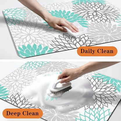Pet Feeding Mat for Floors Waterproof Dog Mat for Food and Water Absorbent Quick Dry Non Slip mat for Cat Bowls