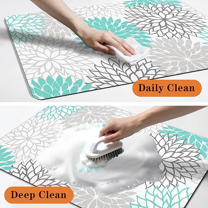 Pet Feeding Mat for Floors Waterproof Dog Mat for Food and Water Absorbent Quick Dry Non Slip mat for Cat Bowls