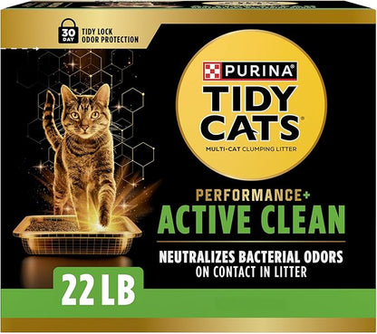 Purina Tidy Cats Performance Plus Active Clean Scented Clumping Multi Cat Litter - 22 lb. Box