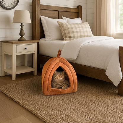 PETMAKER Indoor Cat House with Removable Foam Cushion for Cats, Kittens, Small Dogs & Small Pets, Plush Pet Bed Crate Tent Hideaway with Cozy Soft Interior, Small Animal Sleep & Rest Space