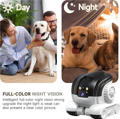 Pet Camera, 1080P Movable Robot Pet Cam Indoor with Phone APP, Security Camera for Home, Upgrade Wireless Dog/Cat/Baby Monitor WiFi Version & 32G SD Card, 2-Way Talk, Night Vision, Motion Detection