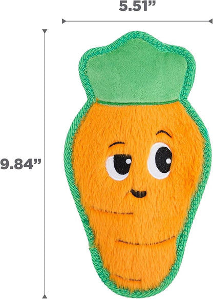 Outward Hound Tough Skinz Durable Squeaky Dog Toy with Two Tough Layers, Carrot, Multicolor, Medium