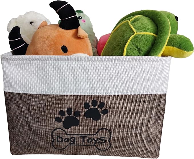 Dog Toy Basket Collapsible Dog Toy Box with Handles Foldable Dog Toy Bin for Pet Toys,Accessories