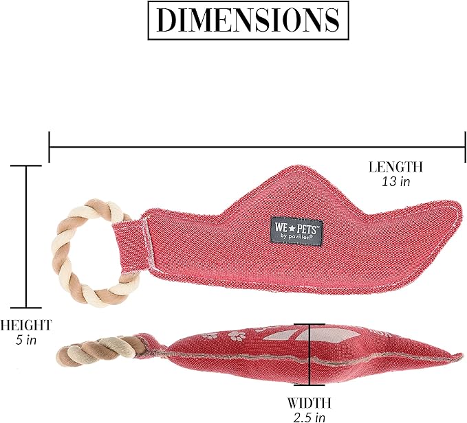 Pavilion - Love You Boatloads - 13" Puppy Dog Toy with Rope Handle K-9 Furry Companion Boat Lake Beach Gift
