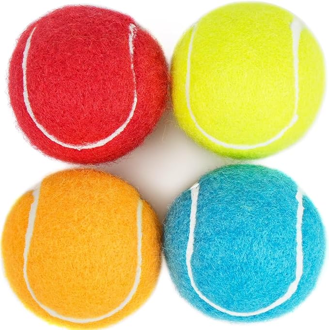 Prime Pets Dog Tennis Balls 4 Pack, 2" Durable High-Bounce Mini Tennis Balls for Dogs, Squeaky Dog Ball for Fetch & Training, Outdoor Interactive Dog Toy Ball for Small Dogs Puppy Puppies