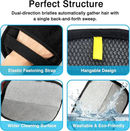 Reusable Five-Finger Pet Hair Removal Gloves for Cats & Dogs, Electrostatic Fabric Cleaning Gloves for Furniture, Car Seats, and Laundry